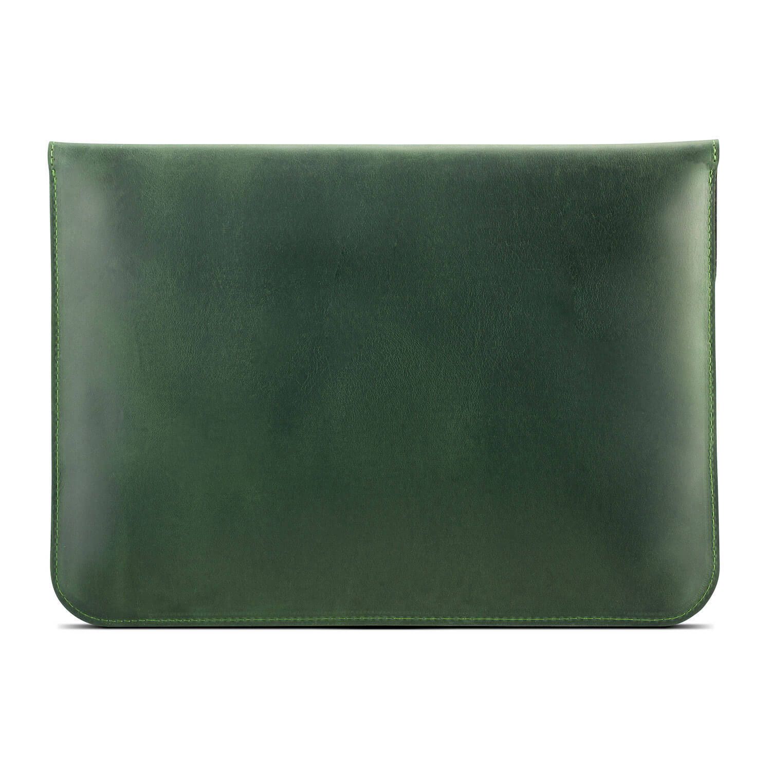 Зелений шкіряний чохол Gmakin для MacBook на кнопках Air 13 M2