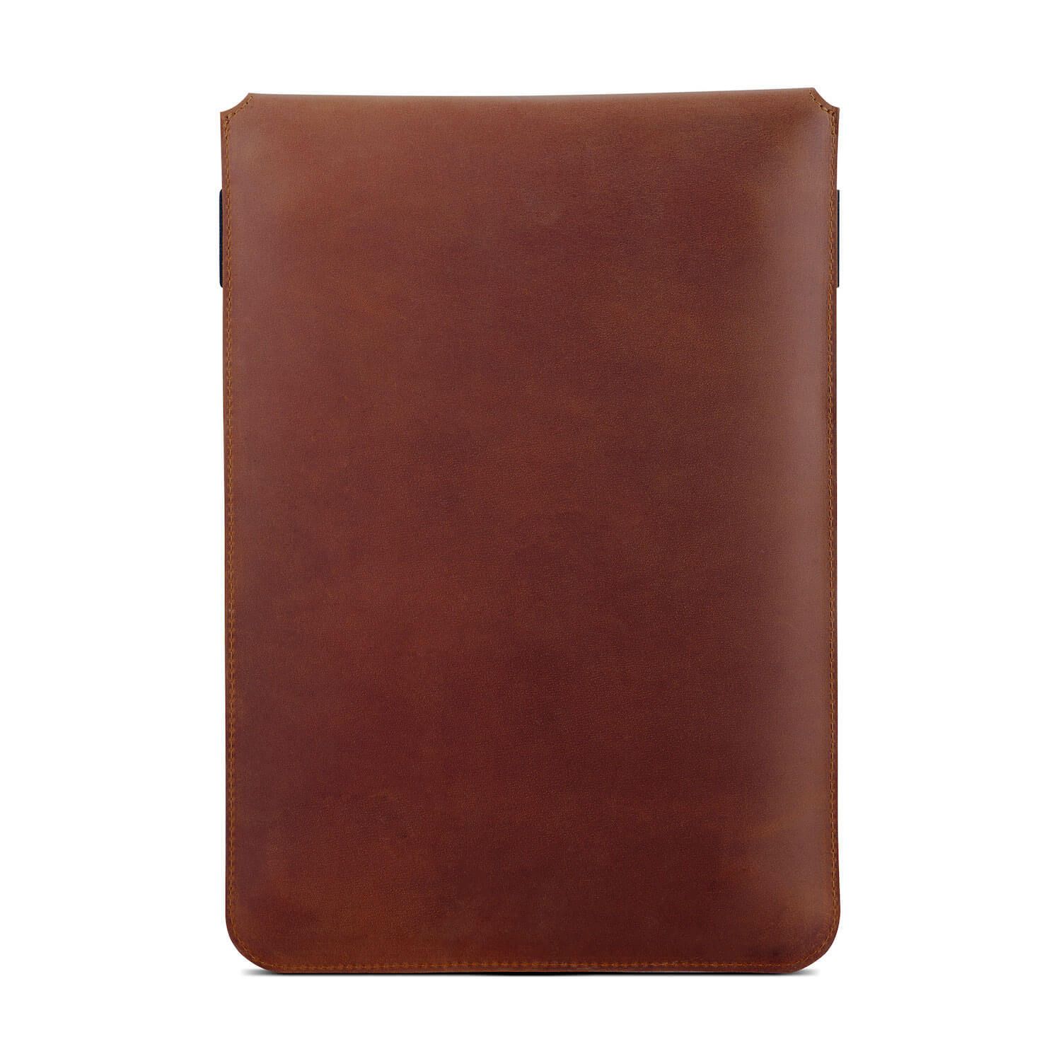 Коричневый вертикальный кожаный чехол Gmakin для MacBook 12