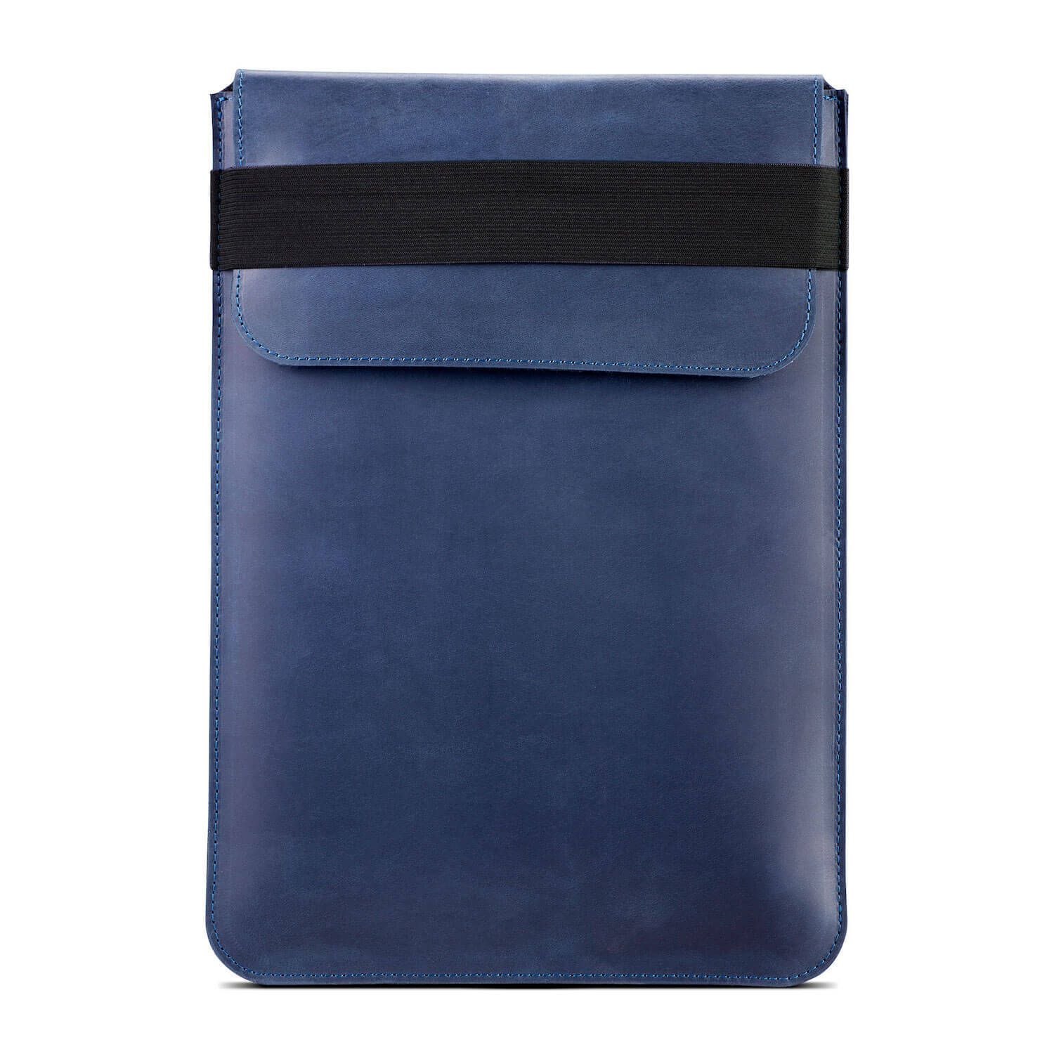 Синий вертикальный кожаный чехол Gmakin для MacBook