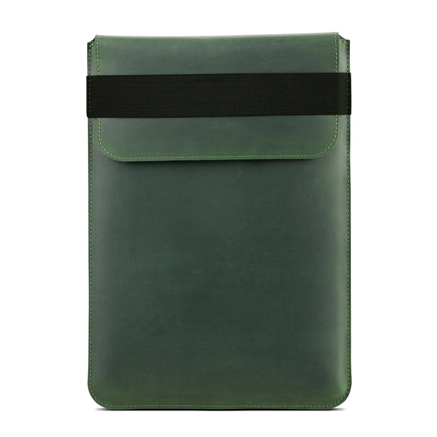 Зелений вертикальний шкіряний чохол Gmakin для MacBook Air 13 M2