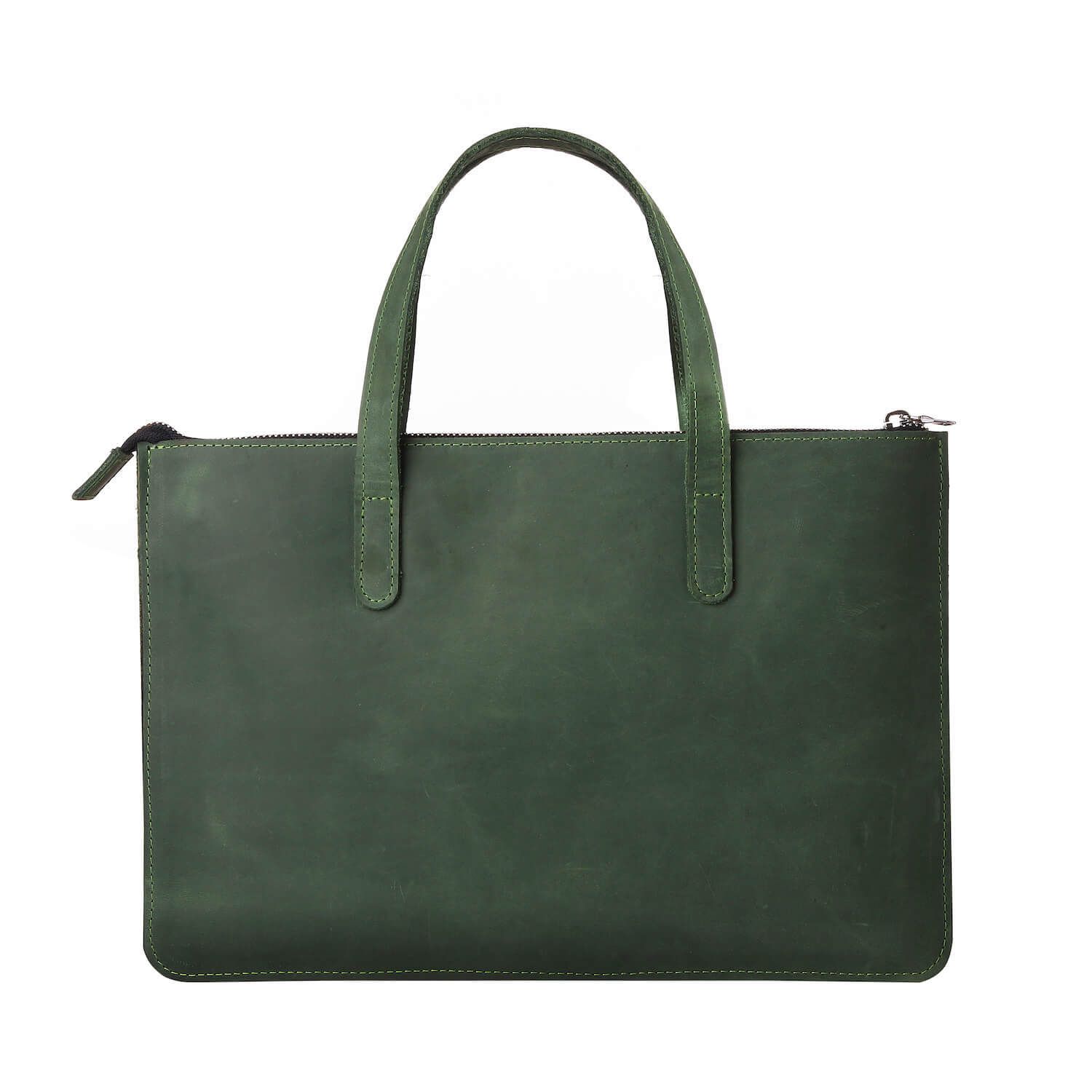 Зеленая кожаная сумка Gmakin для MacBook Air 13 M2